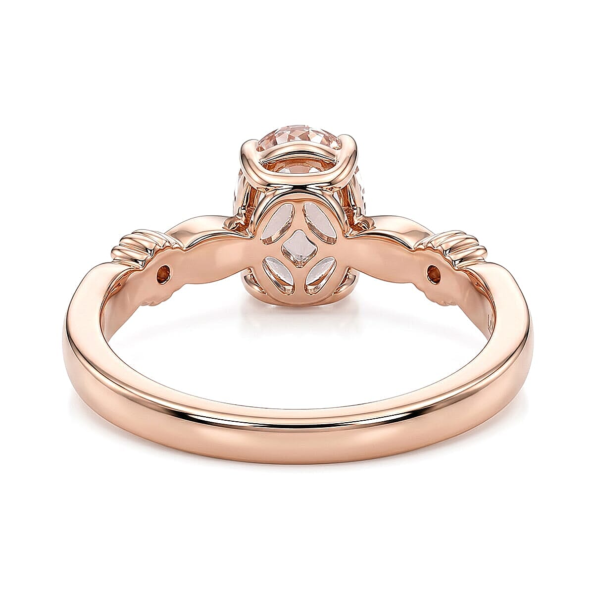 Certified & Appraised AAA Pink Morganite and Luxuriant Lab Grown Diamond G-H SI 1.25 ctw Ring in 10K Rose Gold (Size  5.0)