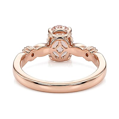 Certified & Appraised AAA Pink Morganite and Luxuriant Lab Grown Diamond G-H SI 1.25 ctw Ring in 10K Rose Gold (Size  5.0)