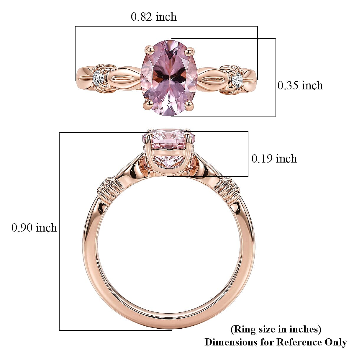 Certified & Appraised AAA Pink Morganite and Luxuriant Lab Grown Diamond G-H SI 1.25 ctw Ring in 10K Rose Gold (Size  5.0)