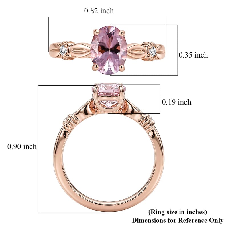 Certified & Appraised AAA Pink Morganite and Luxuriant Lab Grown Diamond G-H SI 1.25 ctw Ring in 10K Rose Gold (Size  5.0)