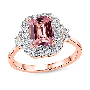 Certified & Appraised AAA Pink Morganite and Luxuriant Lab Grown Diamond G-H SI 2.00 ctw Ring in 10K Rose Gold (Size 7.0)