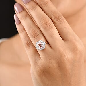 Certified & Appraised AAA Pink Morganite and Luxuriant Lab Grown Diamond G-H SI 2.00 ctw Ring in 10K Rose Gold (Size 9.0)