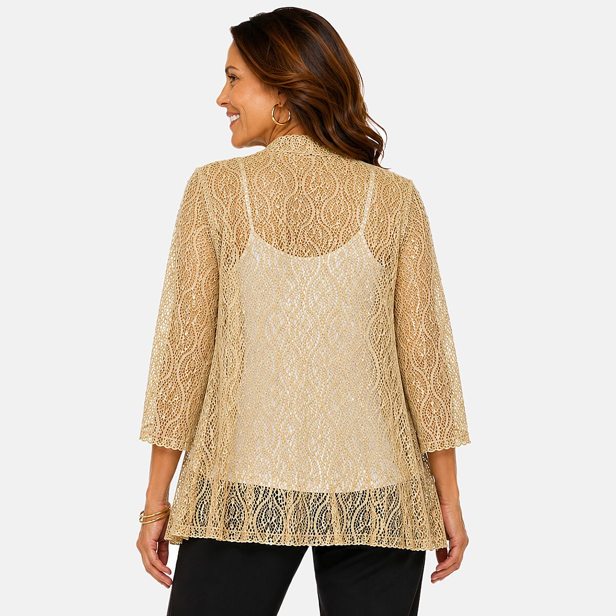 Brittany Black Champagne Lace Cardigan - M