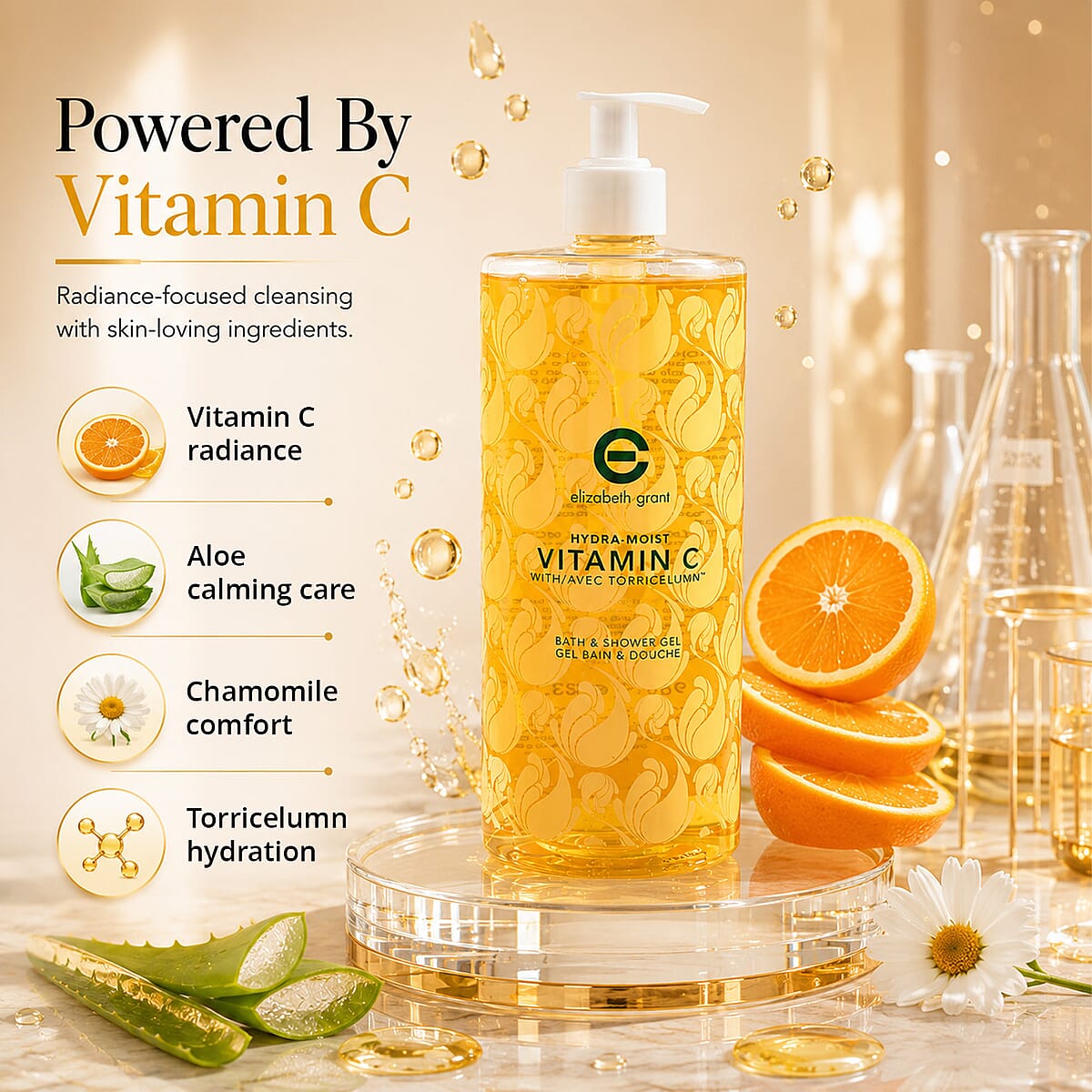 Elizabeth Grant Hydra-Moist Vitamin C with Torricelumn Bath & Shower Gel (33.1oz) image number 4
