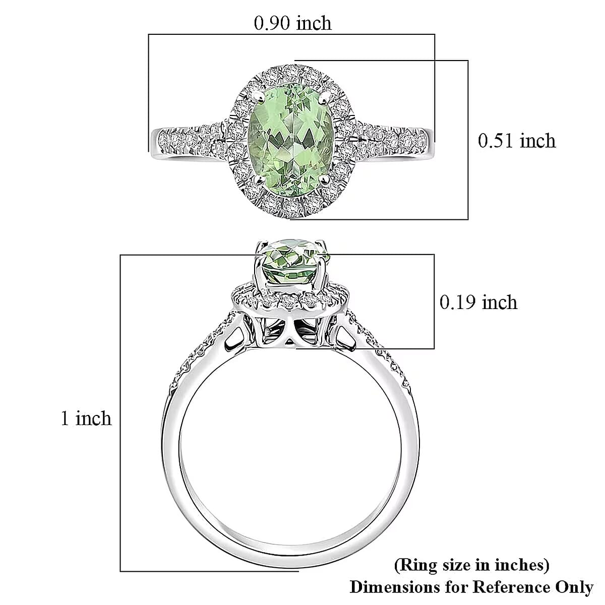 Certified & Appraised Rhapsody 950 Platinum AAAA Arquiana Mint Tourmaline, Diamond (E-F, VS) Ring (Size 10.0) (5.9 g) 1.56 ctw image number 5