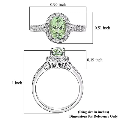 Certified & Appraised Rhapsody 950 Platinum AAAA Arquiana Mint Tourmaline, Diamond (E-F, VS) Ring (Size 6.0) (5.9 g) 1.56 ctw