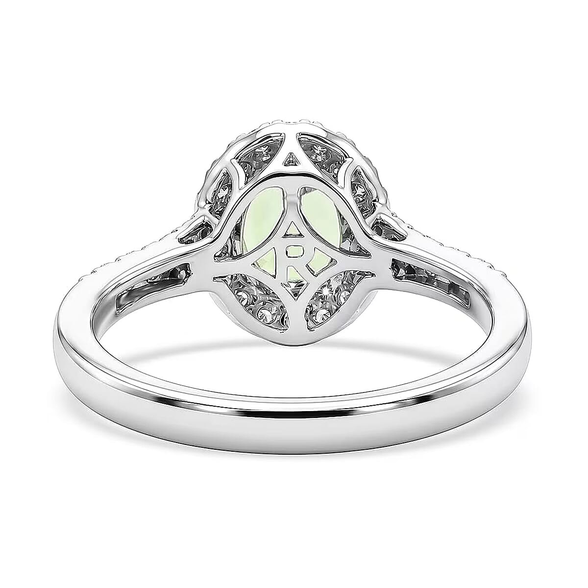 Certified & Appraised Rhapsody 950 Platinum AAAA Arquiana Mint Tourmaline, Diamond (E-F, VS) Ring (Size 6.0) (5.9 g) 1.56 ctw image number 6