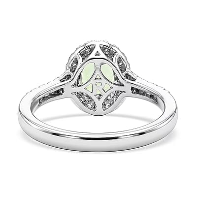 Certified & Appraised Rhapsody 950 Platinum AAAA Arquiana Mint Tourmaline, Diamond (E-F, VS) Ring (Size 6.0) (5.9 g) 1.56 ctw
