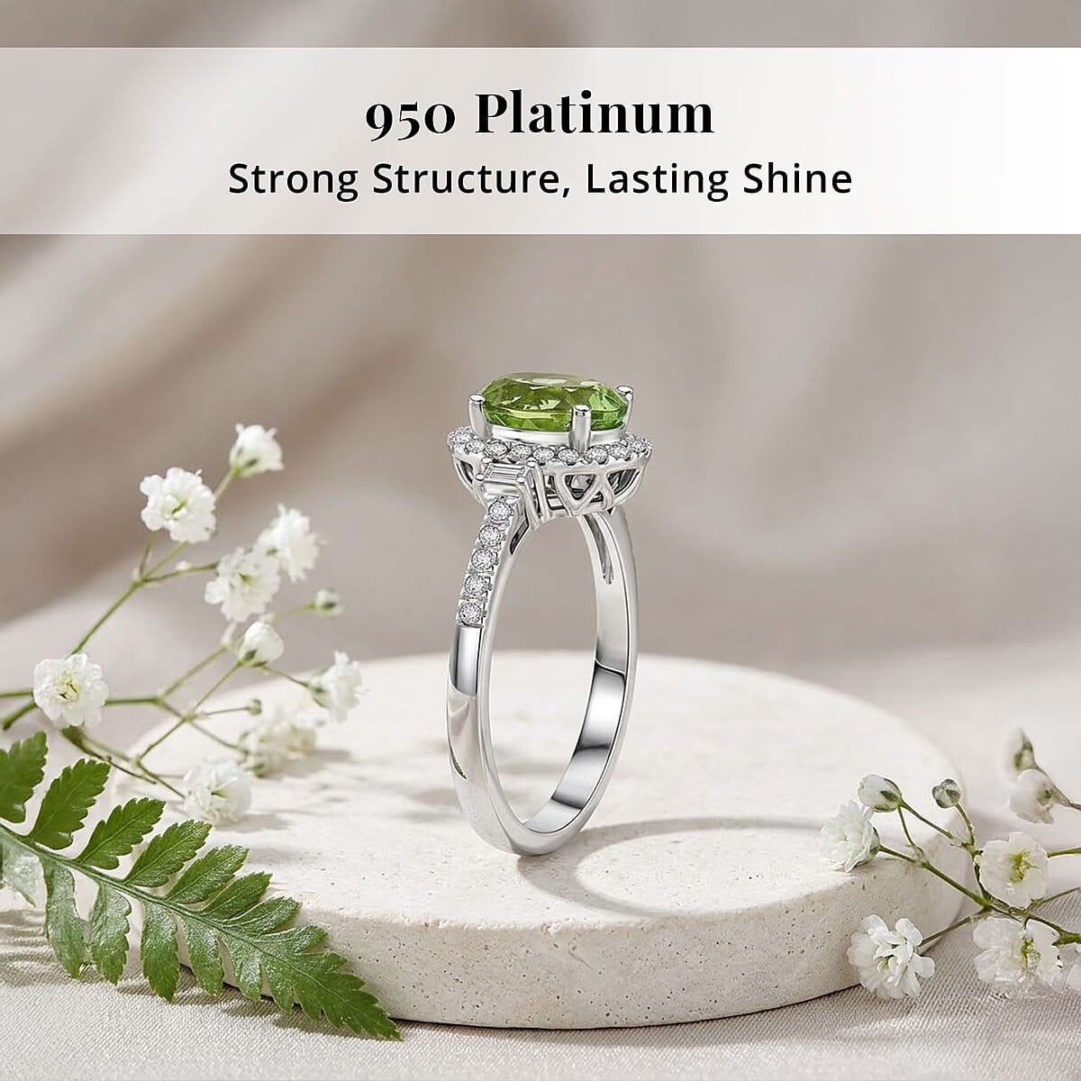 Certified & Appraised Rhapsody 950 Platinum AAAA Mint Tourmaline, Diamond (E-F, VS) (0.34 cts) Ring (Size 10.0) (6.31 g) 2.36 ctw image number 3