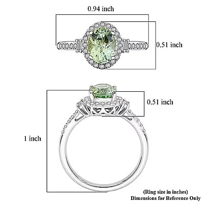 Certified & Appraised Rhapsody AAAA Arquiana Mint Tourmaline and Diamond E-F VS 2.36 ctw Ring in 950 Platinum (Size 7.0) 6.31 Grams