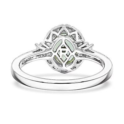 Certified & Appraised Rhapsody AAAA Arquiana Mint Tourmaline and Diamond E-F VS 2.36 ctw Ring in 950 Platinum (Size 7.0) 6.31 Grams
