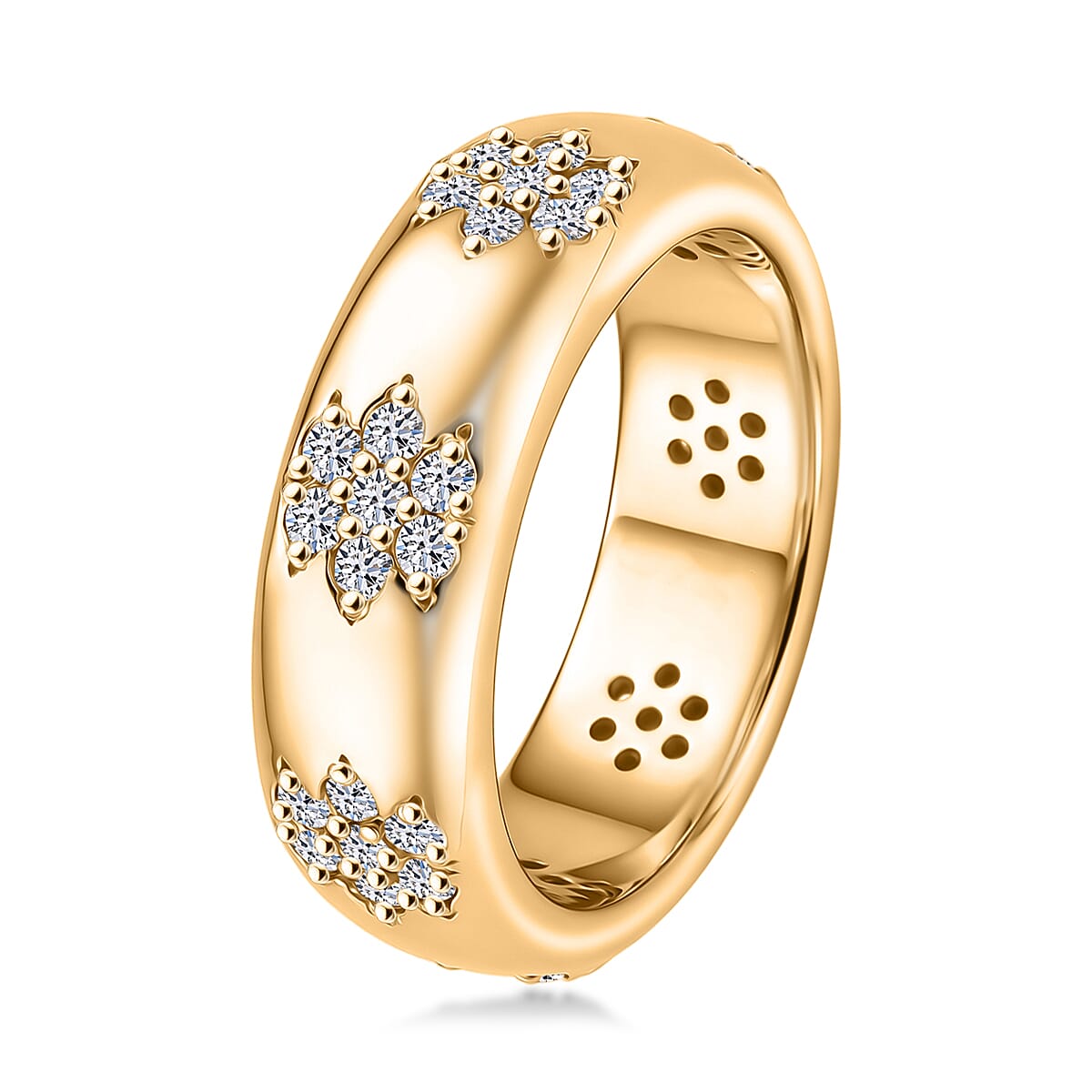 Lab Grown Diamond E-F VS 0.50 ctw Band Ring in 18K Yellow Gold (Size 3.0) 5.50 Grams