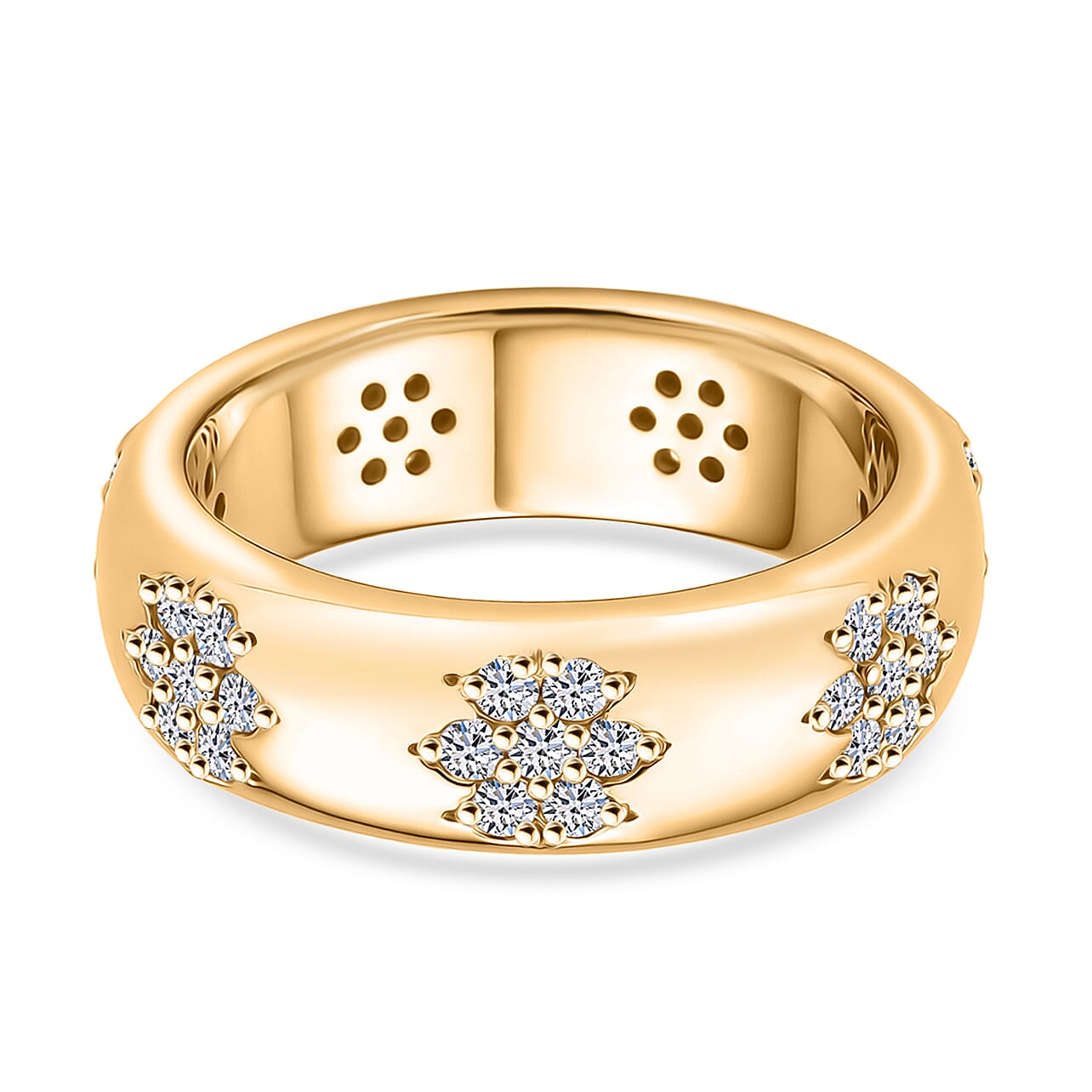 Lab Grown Diamond E-F VS 0.50 ctw Band Ring in 18K Yellow Gold (Size 3.0) 5.50 Grams