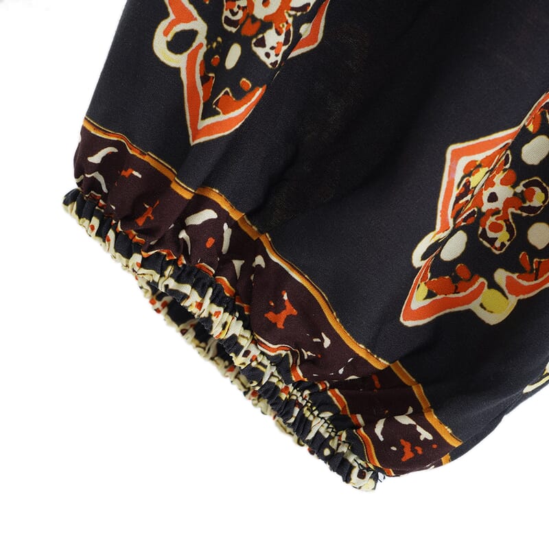 La Marey Orange with multi color Pajama Pants with 2 Pockets - One Size Fits Most