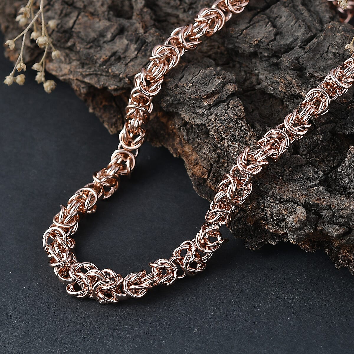 EverTrue Byzantine Chain Necklace in 14K RG Over Copper 20 Inches  image number 1