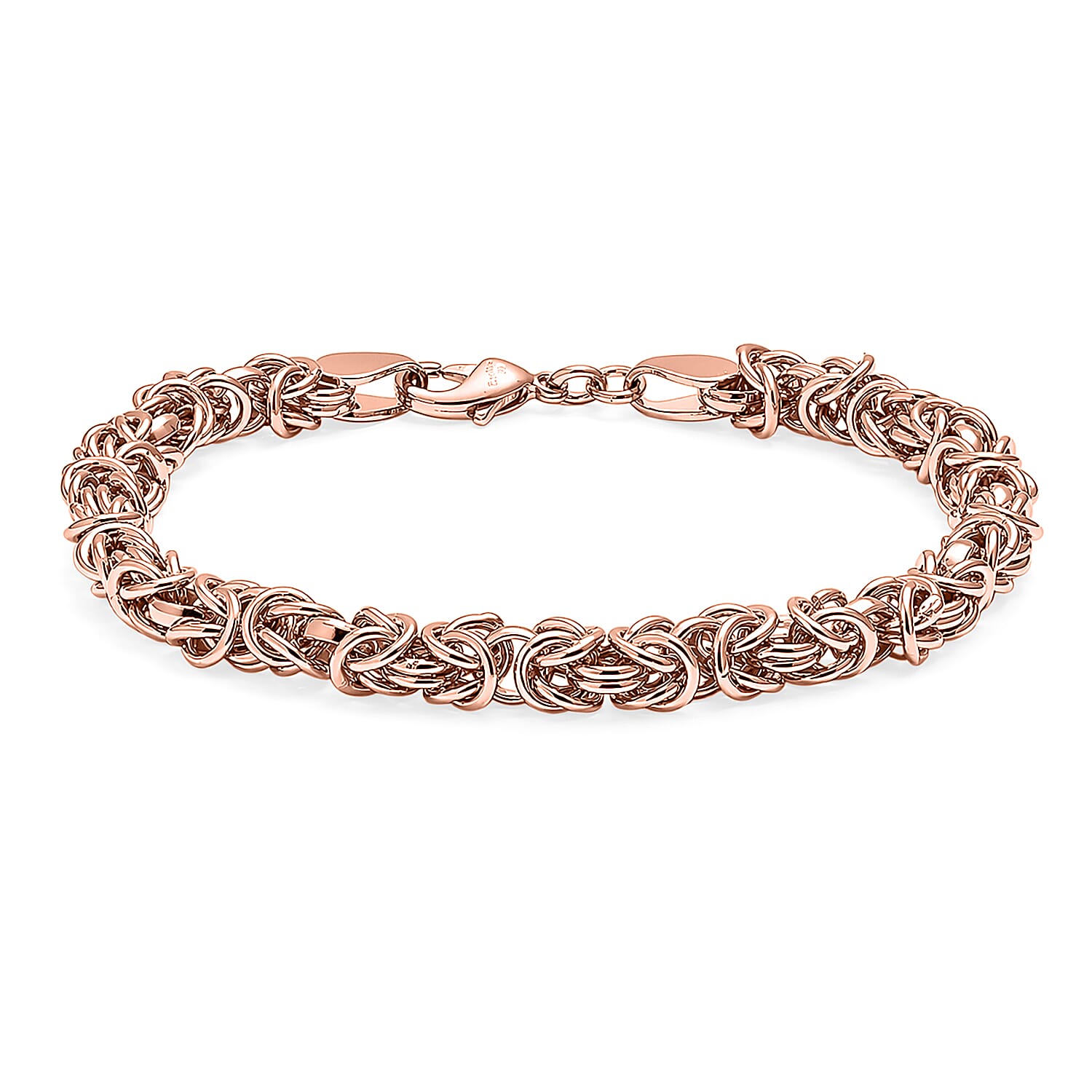 EverTrue Byzantine Chain Bracelet in 14K RG Over Copper (7.25 In)