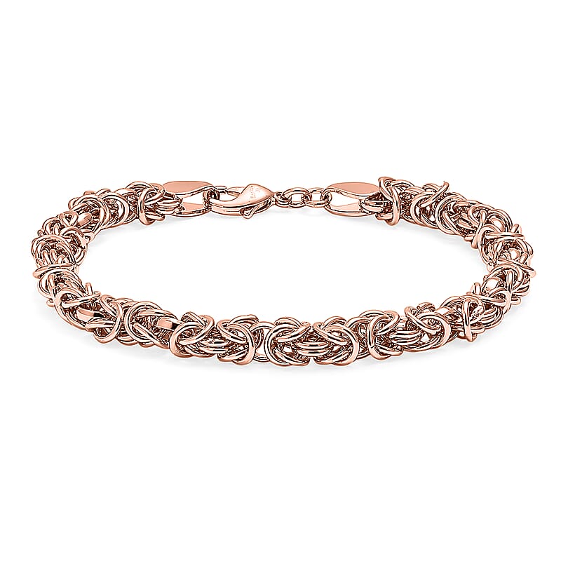 EverTrue Byzantine Chain Bracelet in 14K RG Over Copper (7.25 In)