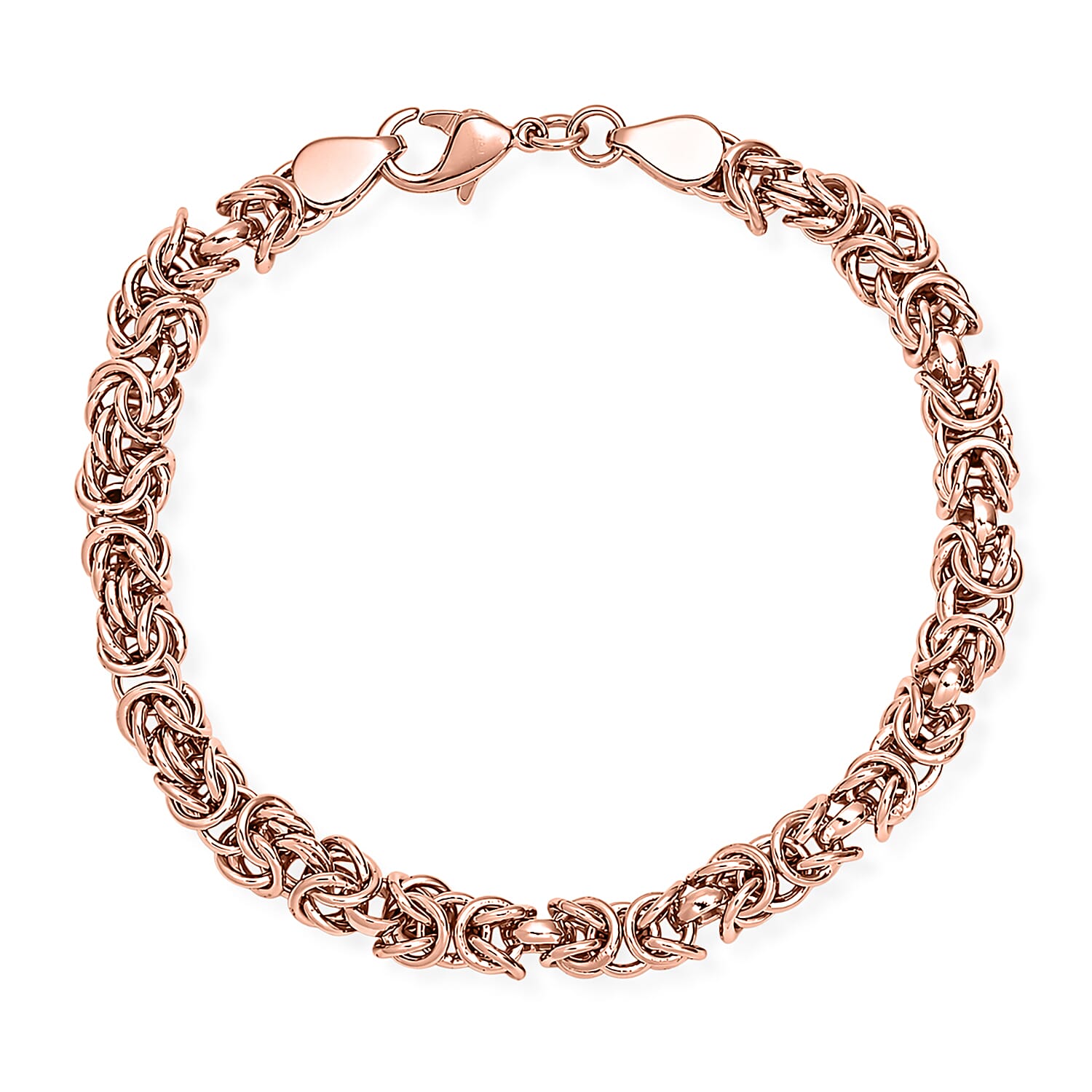 EverTrue Byzantine Chain Bracelet in 14K RG Over Copper (7.25 In)