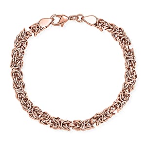 EverTrue Byzantine Chain Bracelet in 14K RG Over Copper (7.25 In)