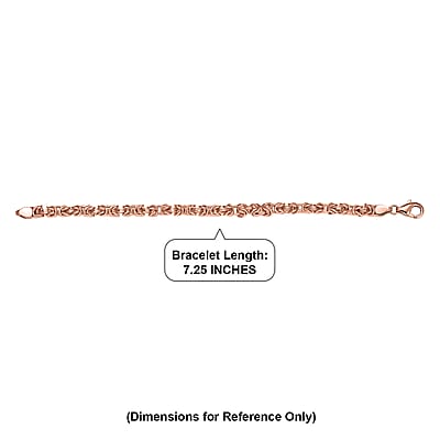 EverTrue Byzantine Chain Bracelet in 14K RG Over Copper (7.25 In)