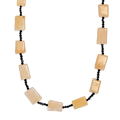 Yellow Aventurine, Thai Black Spinel 110.00 ctw Beaded Necklace (26 Inches)