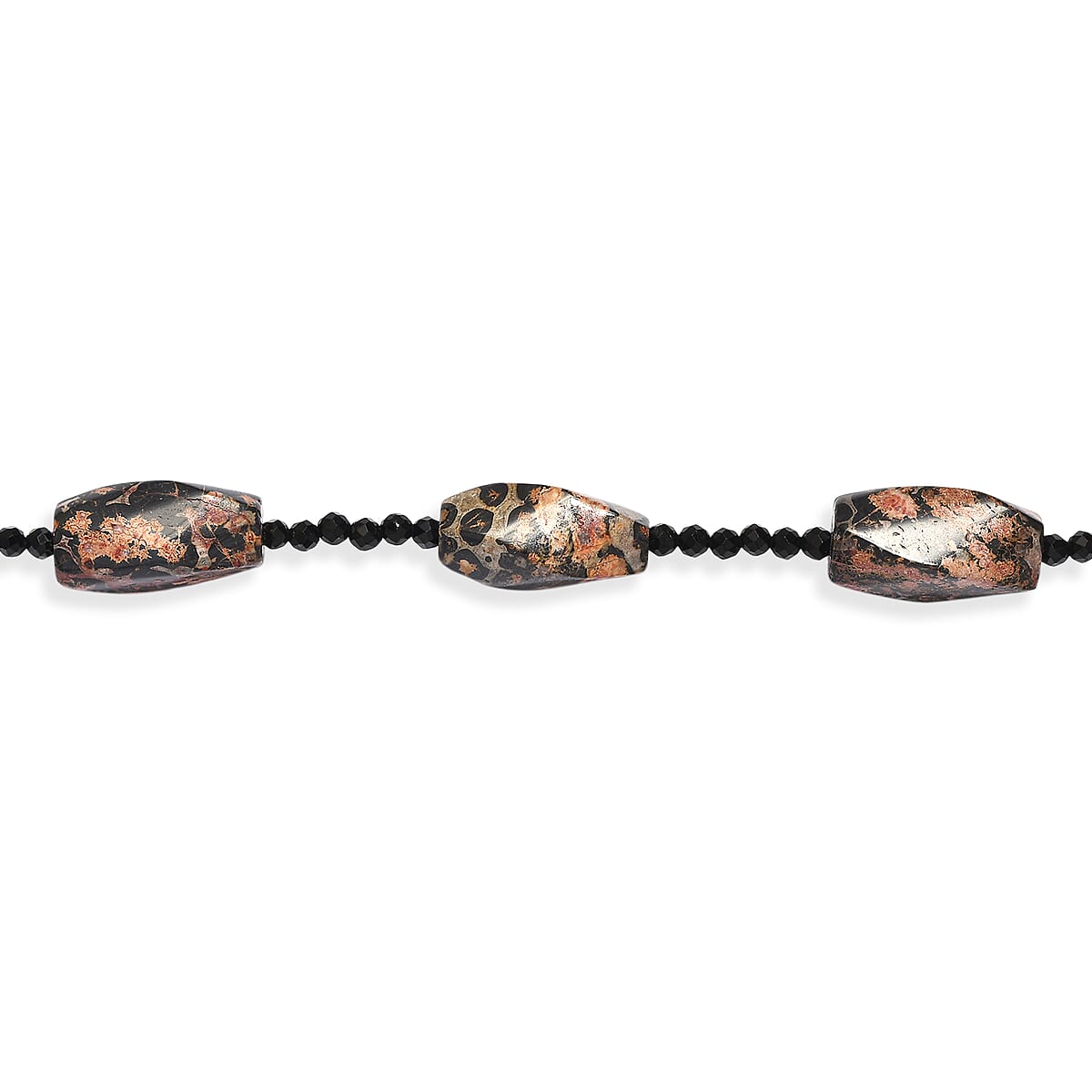 Leopard Jasper and Thai Black Spinel 165.00 ctw Beaded Necklace (26 Inches) image number 4