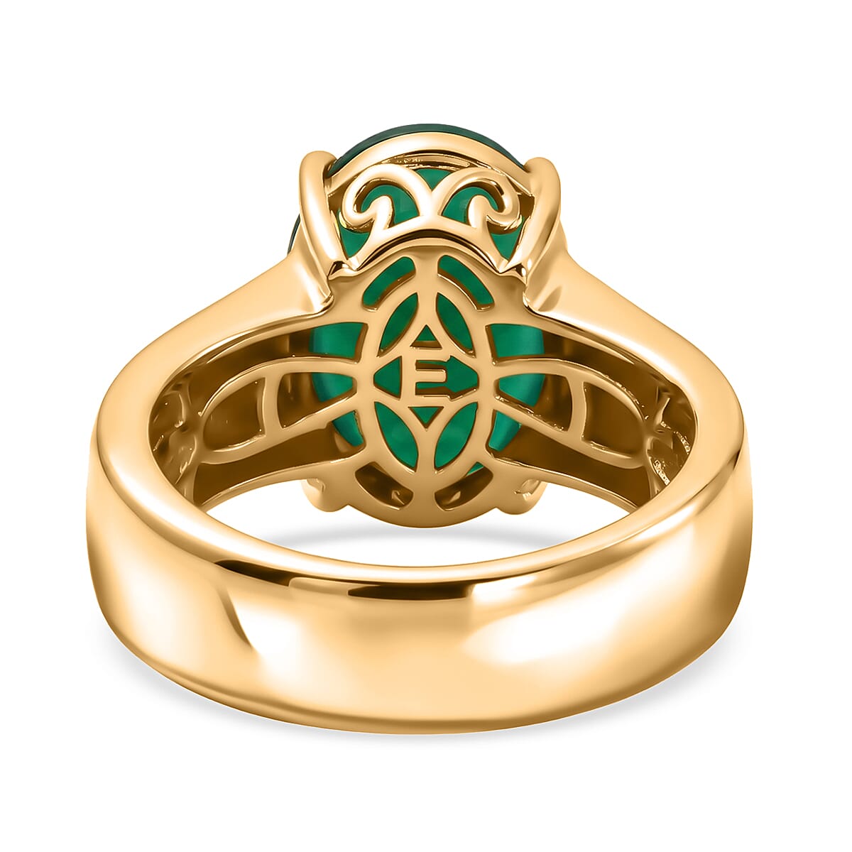 EverTrue Verde Onyx 4.90 ctw Solitaire Ring in 18K YG Plated (Size 10.0)