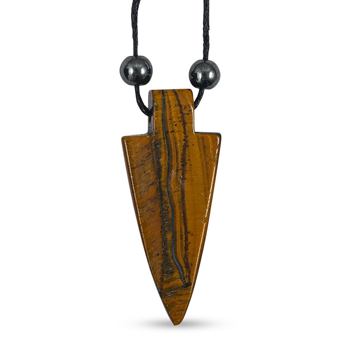 Arrowhead Tiger's Eye 50.00 ctw Cord Necklace 24 Inches