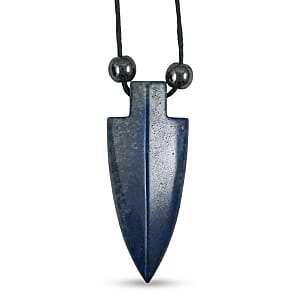 Arrowhead Blue Aventurine 50.00 ctw Cord Necklace 24 Inches