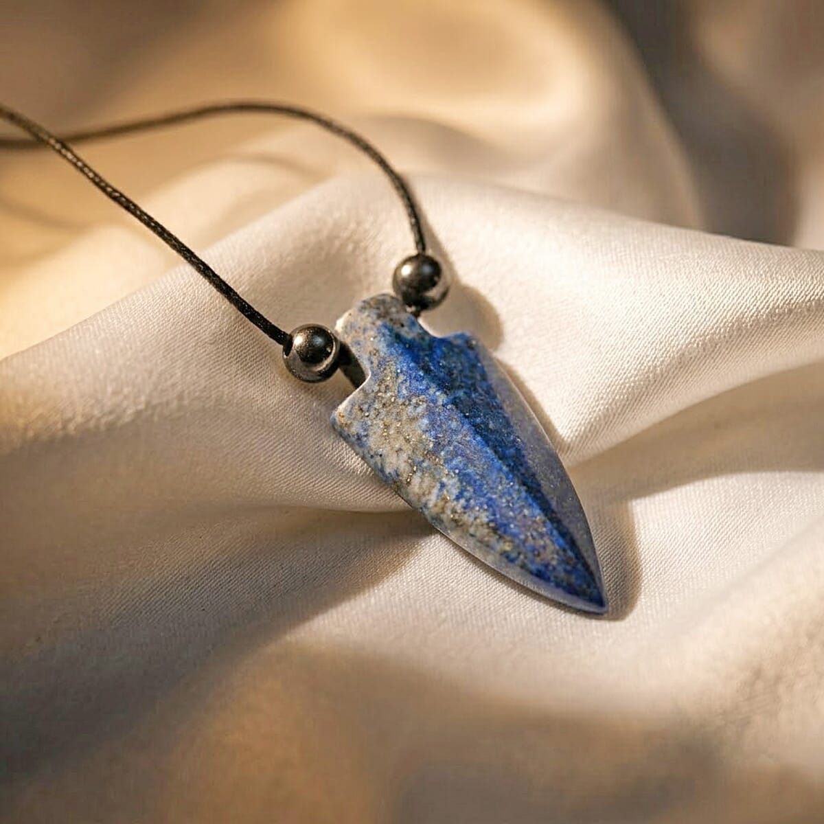 Arrowhead Blue Aventurine 50.00 ctw Cord Necklace 24 Inches image number 1