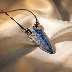 Arrowhead Blue Aventurine 50.00 ctw Cord Necklace 24 Inches