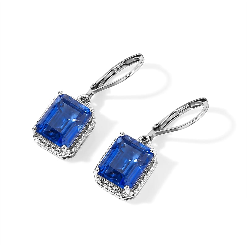 EverTrue Ceylon Color Quartz 8.30 ctw Stud Earrings in Platinum Bond