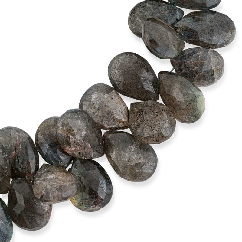 GCS Faceted Labradorite Drop Beaded Strand (7.00In) 173.70 ctw
