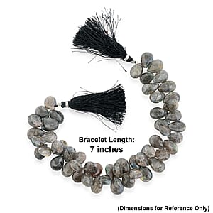 GCS Faceted Labradorite Drop Beaded Strand (7.00In) 173.70 ctw