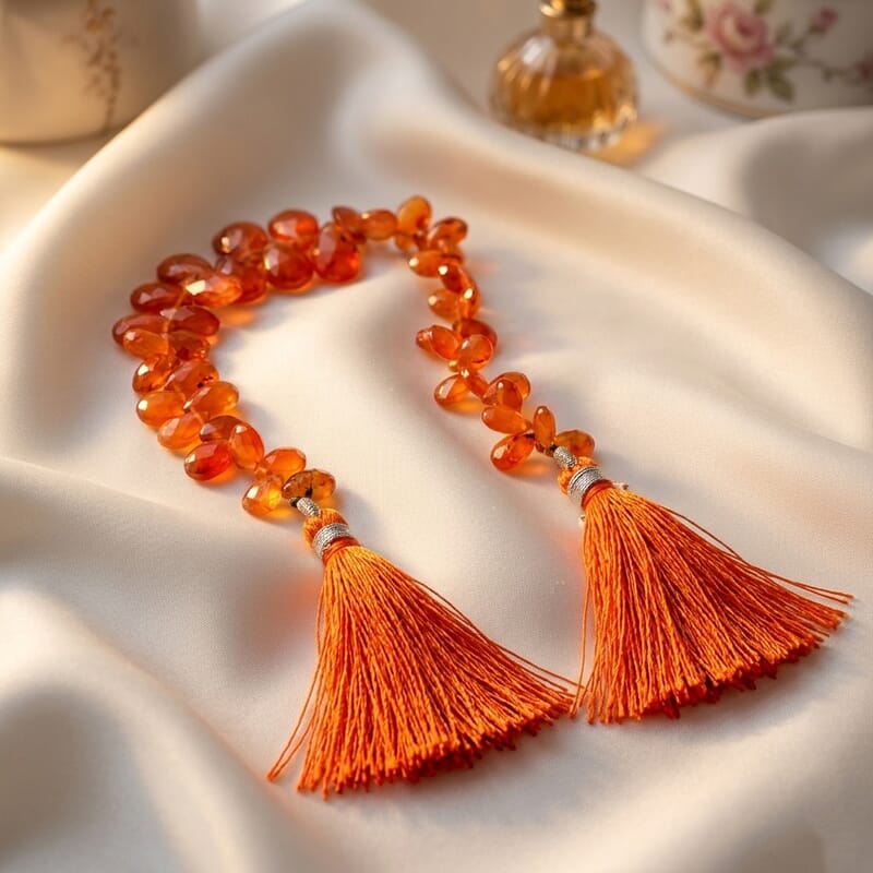 GCS Faceted Drop Dark Carnelian Beaded Strand (7.00In) 83.20 ctw