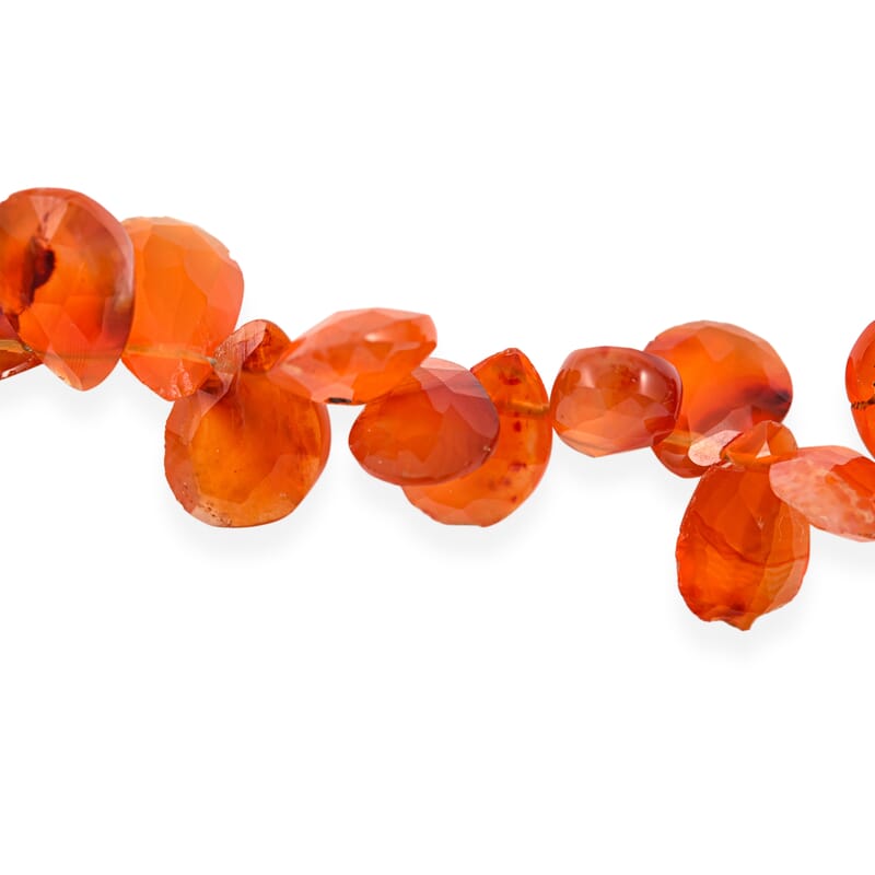 GCS Faceted Drop Dark Carnelian Beaded Strand (7.00In) 83.20 ctw