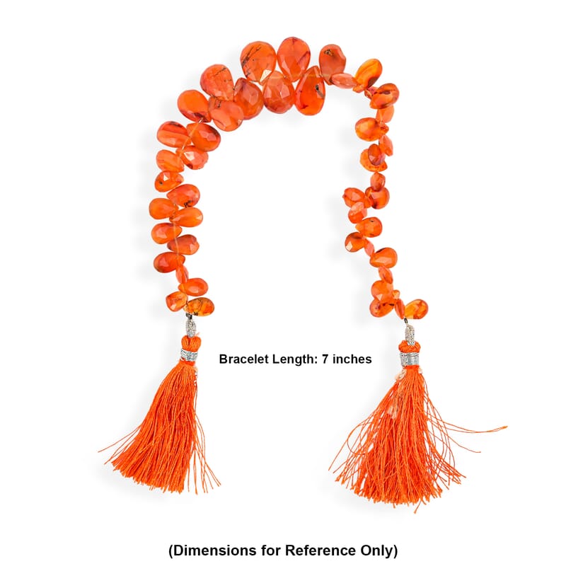 GCS Faceted Drop Dark Carnelian Beaded Strand (7.00In) 83.20 ctw