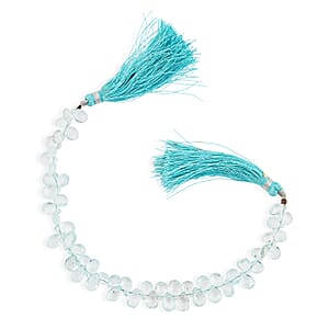 GCS Faceted Drop Aquamarine Beaded Strand (7.00In) 76.00 ctw