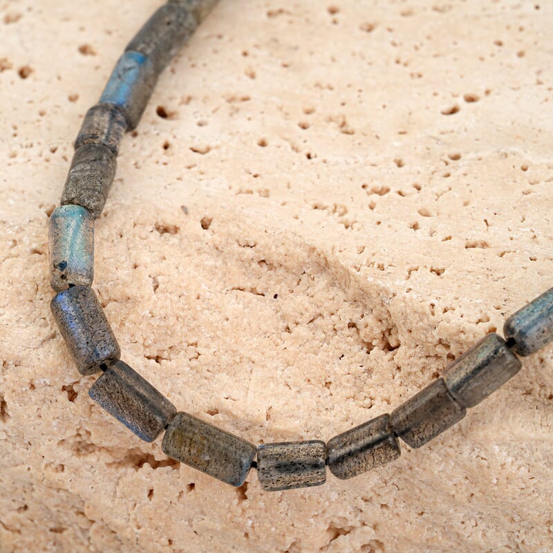 GCS Labradorite Tube Beaded Strand (14 Inches) 77.50 ctw