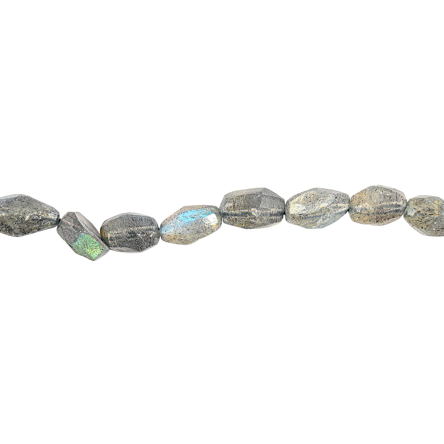 GCS Faceted Rice Labradorite Beaded Strand (14 Inches) 46.80 ctw