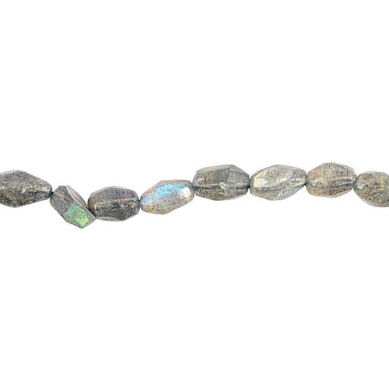 GCS Faceted Rice Labradorite Beaded Strand (14 Inches) 46.80 ctw