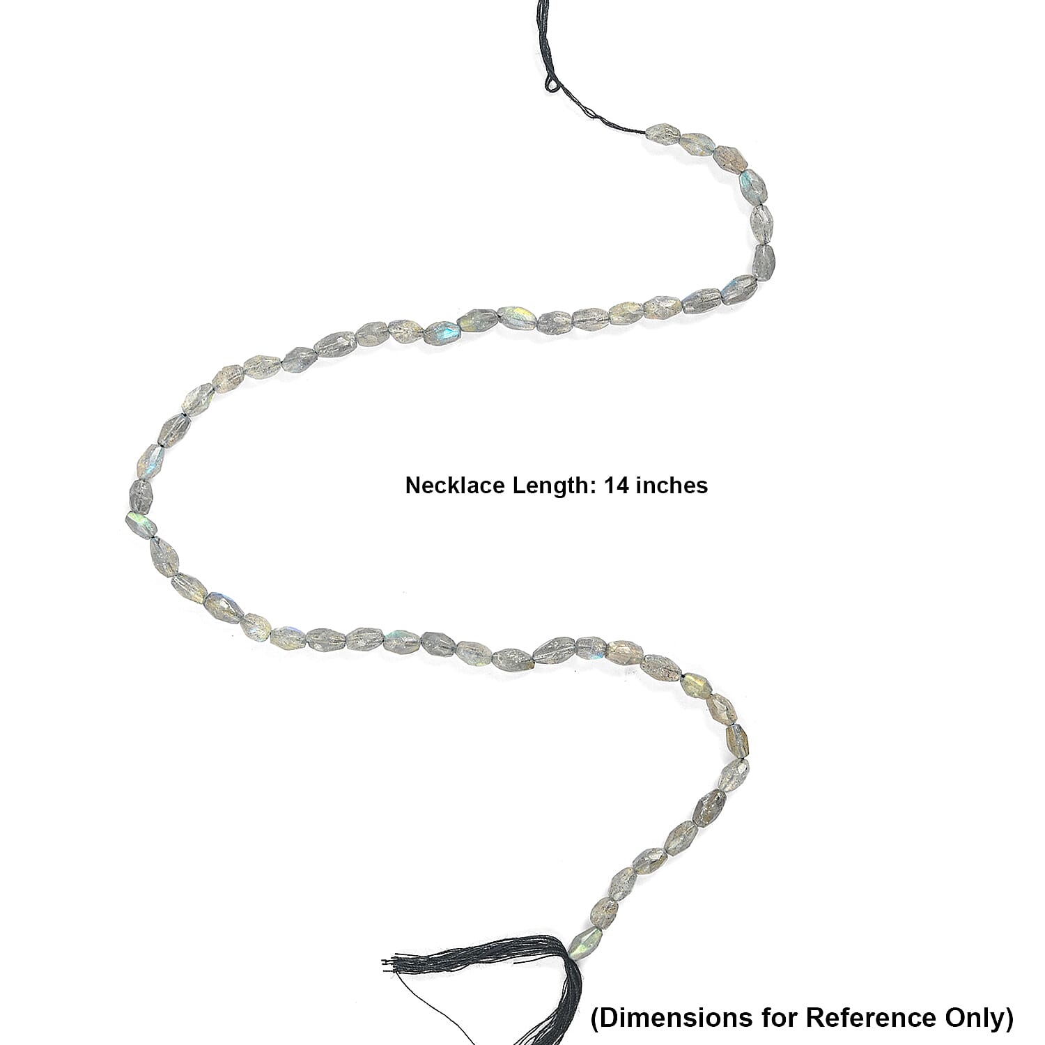 GCS Faceted Rice Labradorite Beaded Strand (14 Inches) 46.80 ctw