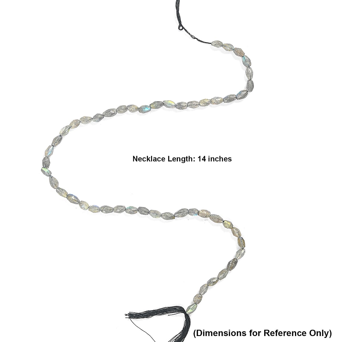 GCS Faceted Rice Labradorite Beaded Strand (14 Inches) 46.80 ctw image number 3