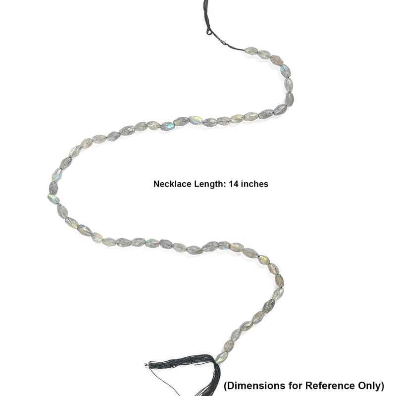 GCS Faceted Rice Labradorite Beaded Strand (14 Inches) 46.80 ctw
