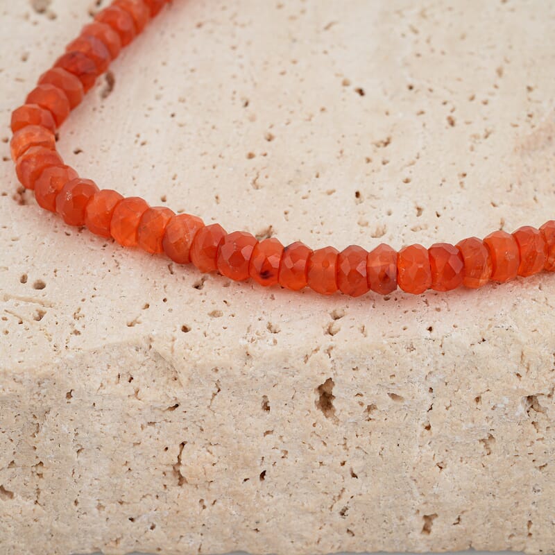 GCS 5mm Ball Carnelian 85.20 ctw Beaded Strand (16 Inches)