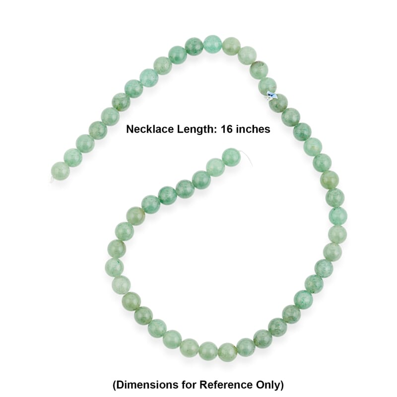 GCS Assorted Round Green Aventurine Beaded Strand (16 Inches) 186.10 ctw