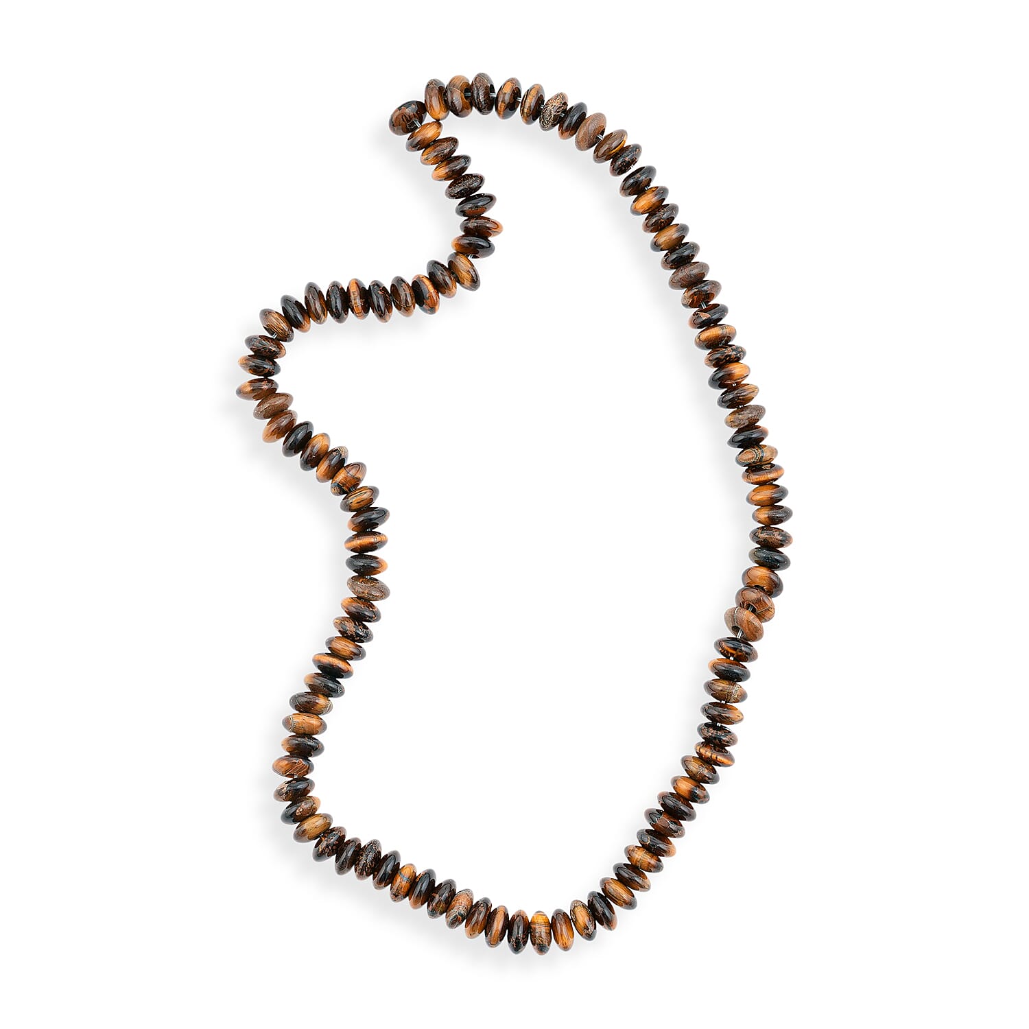 GCS 8mm Tiger's Eye Roundell 188.10 ctw Beaded Strand (16 Inches)