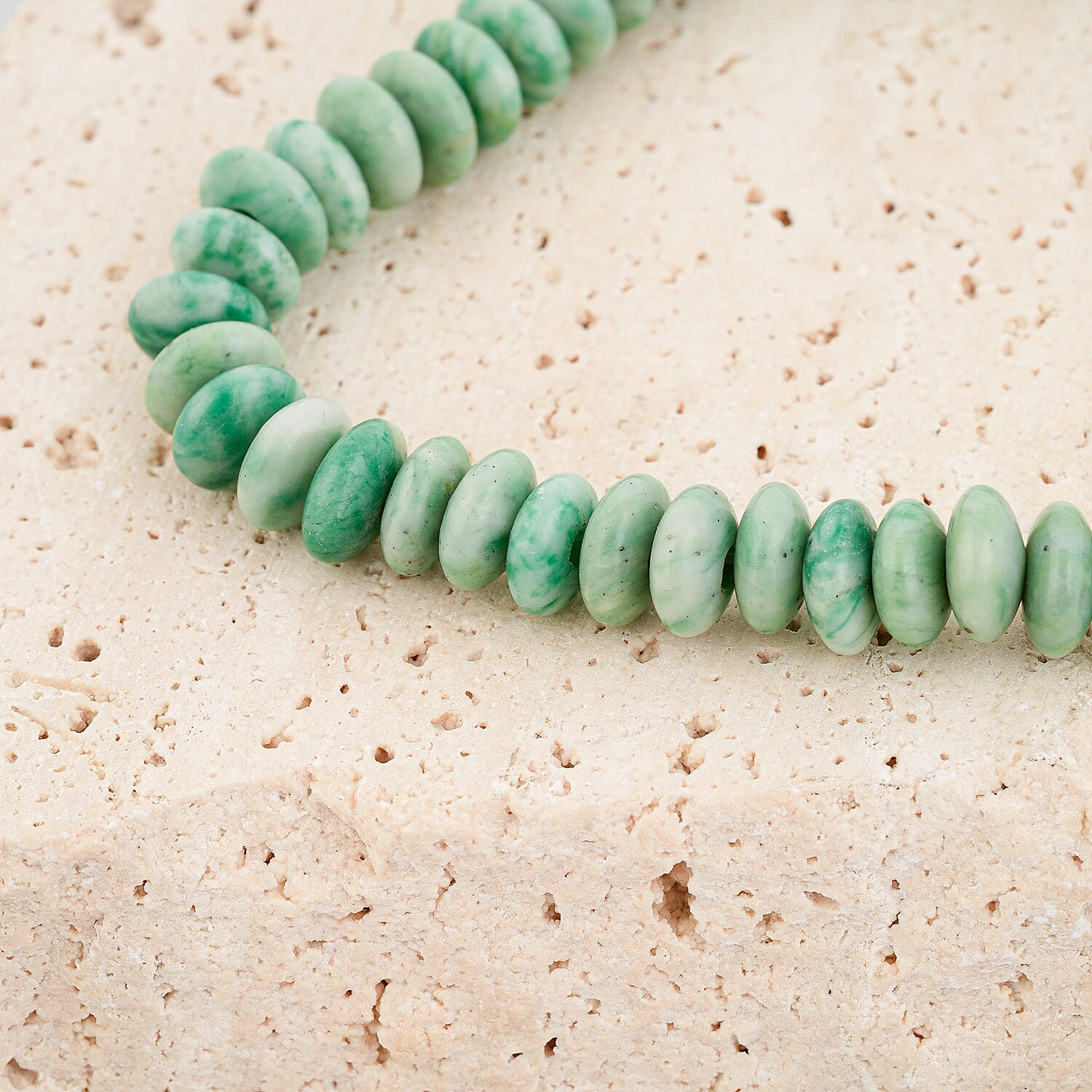 GCS 8mm Rondell Jade 190.85 ctw Beaded Strand (16 Inches)