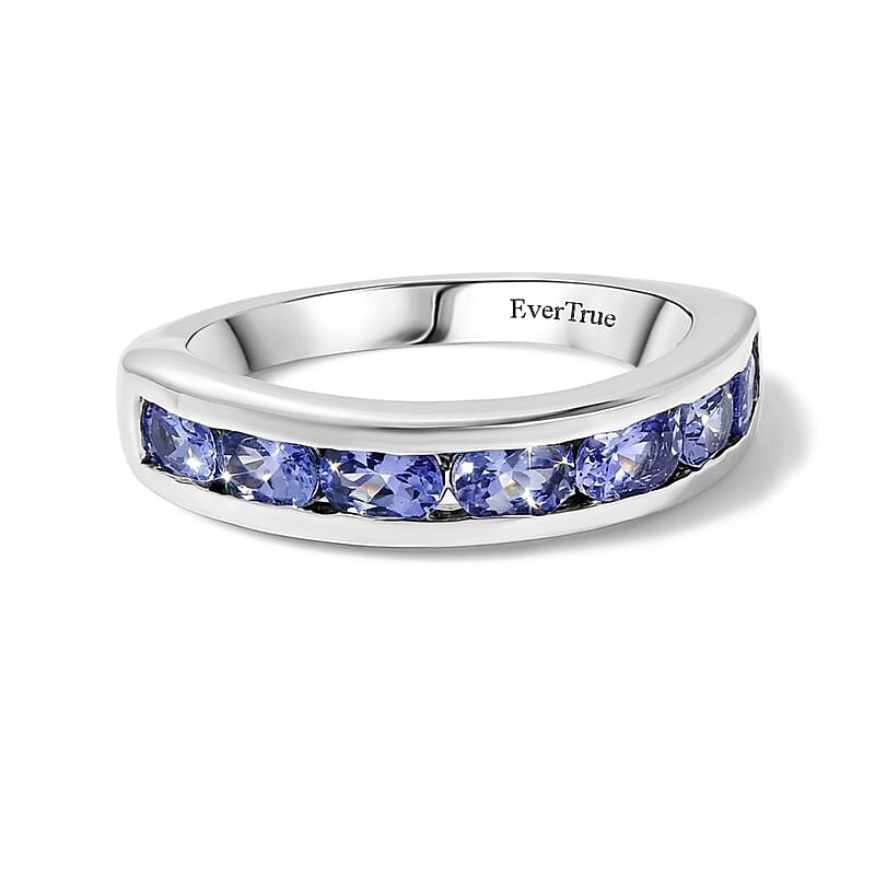 EverTrue Tanzanite 1.25 ctw 7 Stone Ring in Platinum Bond (Size 6.0)