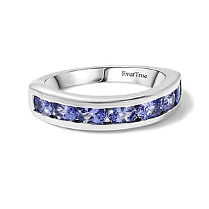 EverTrue Tanzanite 1.25 ctw 7 Stone Ring in Platinum Bond (Size 7.0)